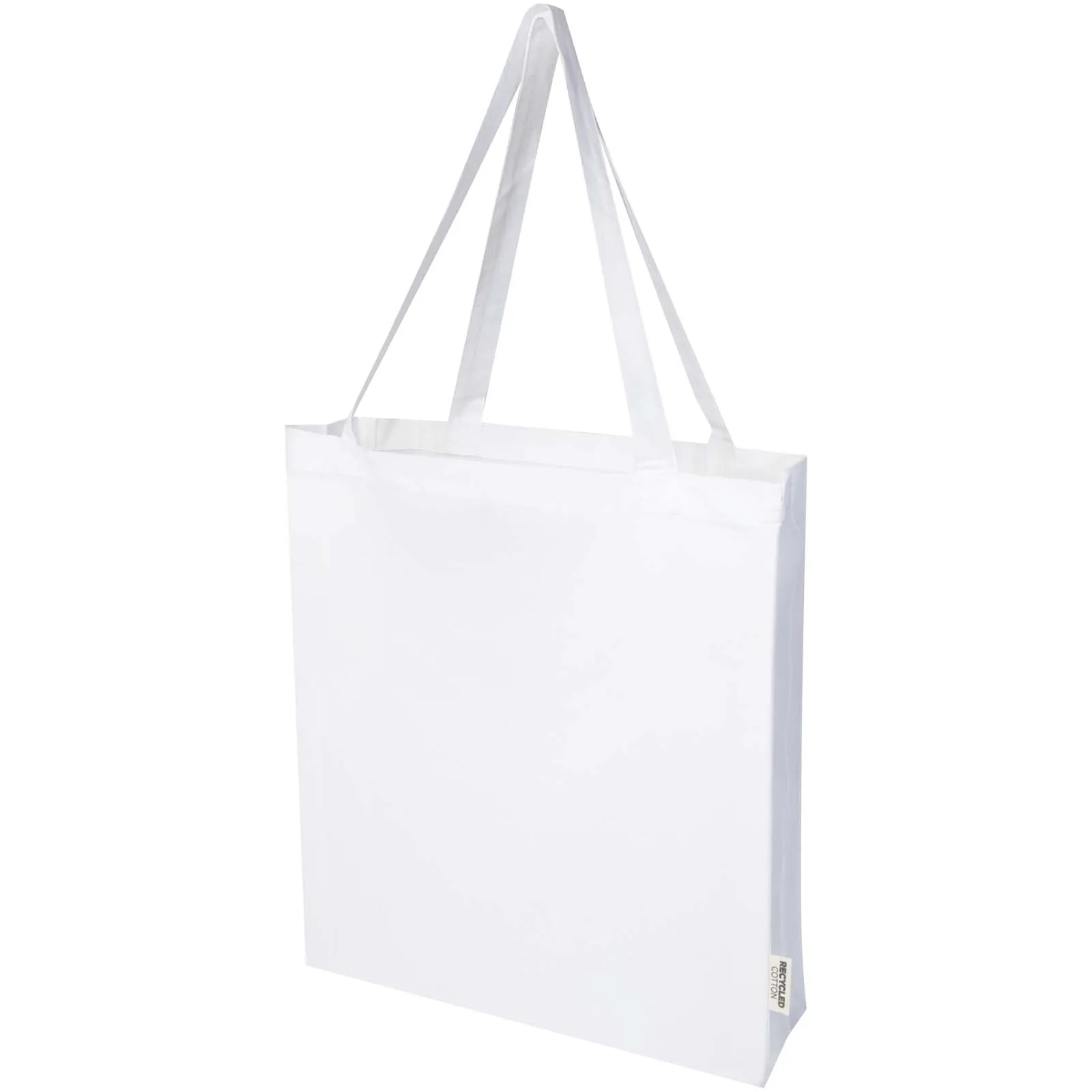 Unbranded Madras 140 g/m² GRS recycled cotton gusset tote bag 12L