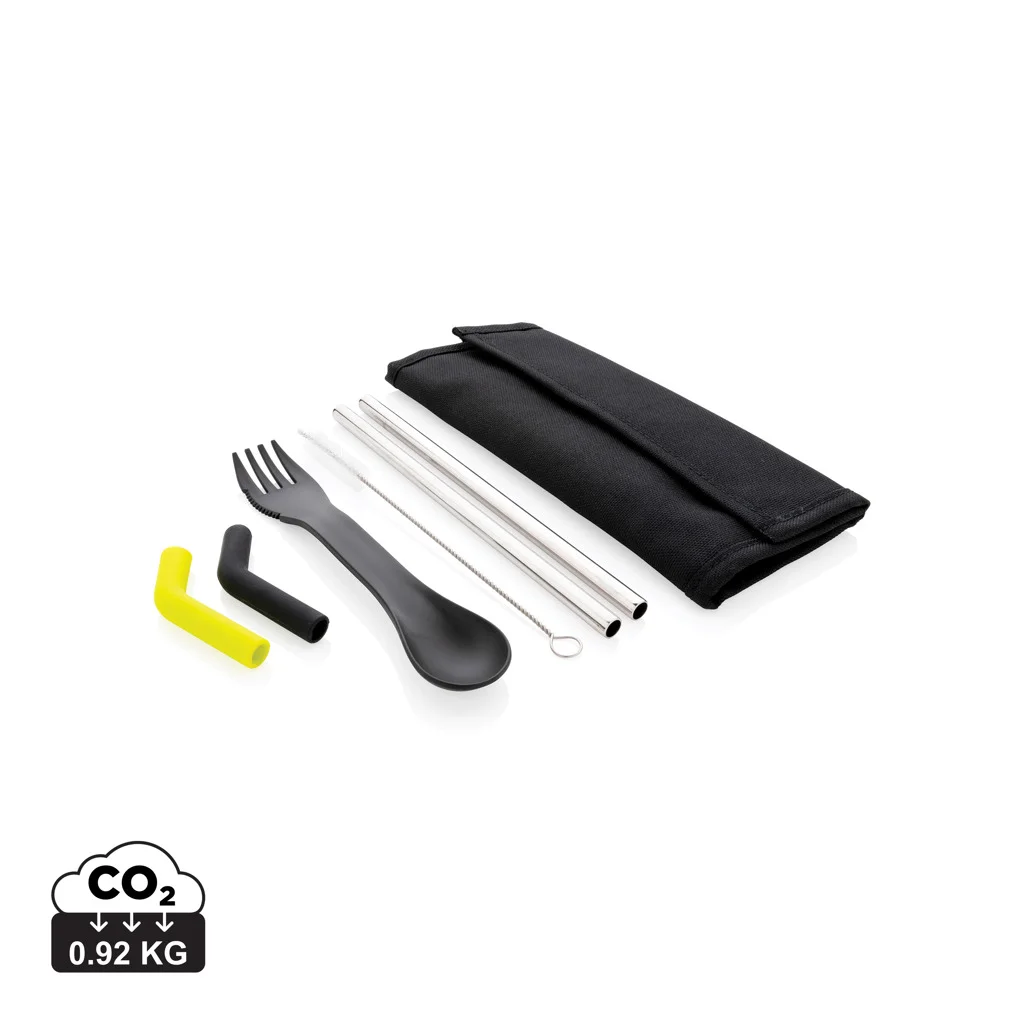 Tierra 2-osaline joogikõrre ja söögiriistade komplekt kotikeses