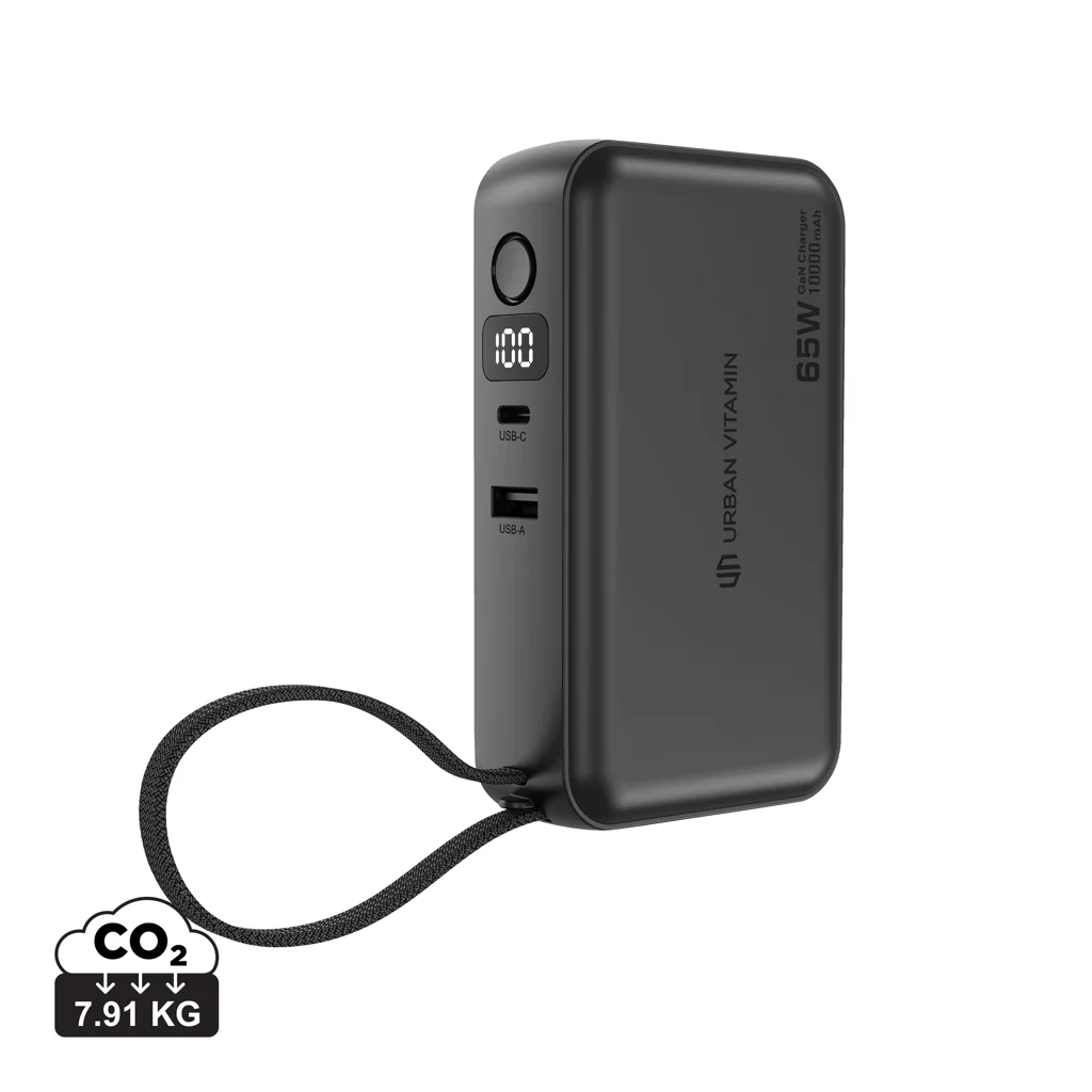 Urban Vitamin Eureka hübriid GaN-laadija + 10 000 mAh võimsusaku (powerbank), 65 W