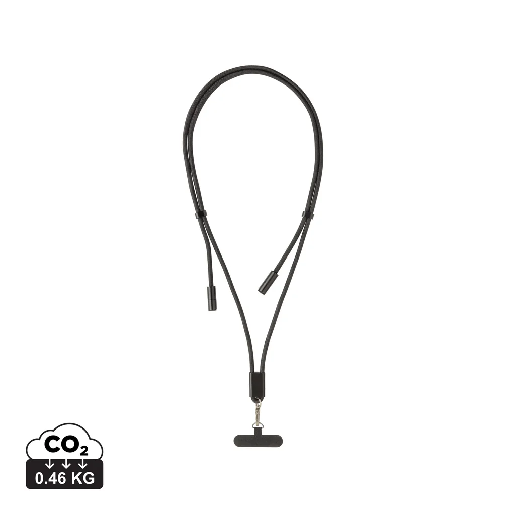 LoopAmp RCS RPET adjustable 160 cm phone cord with 60W cable