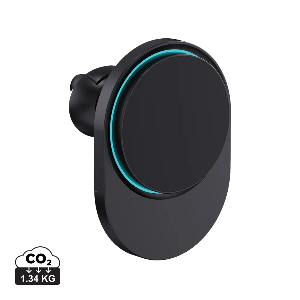 PowerCruze RCS-sertifikaadiga taaskasutatud plastikust 15W magnetiline laadimishoidik autosse