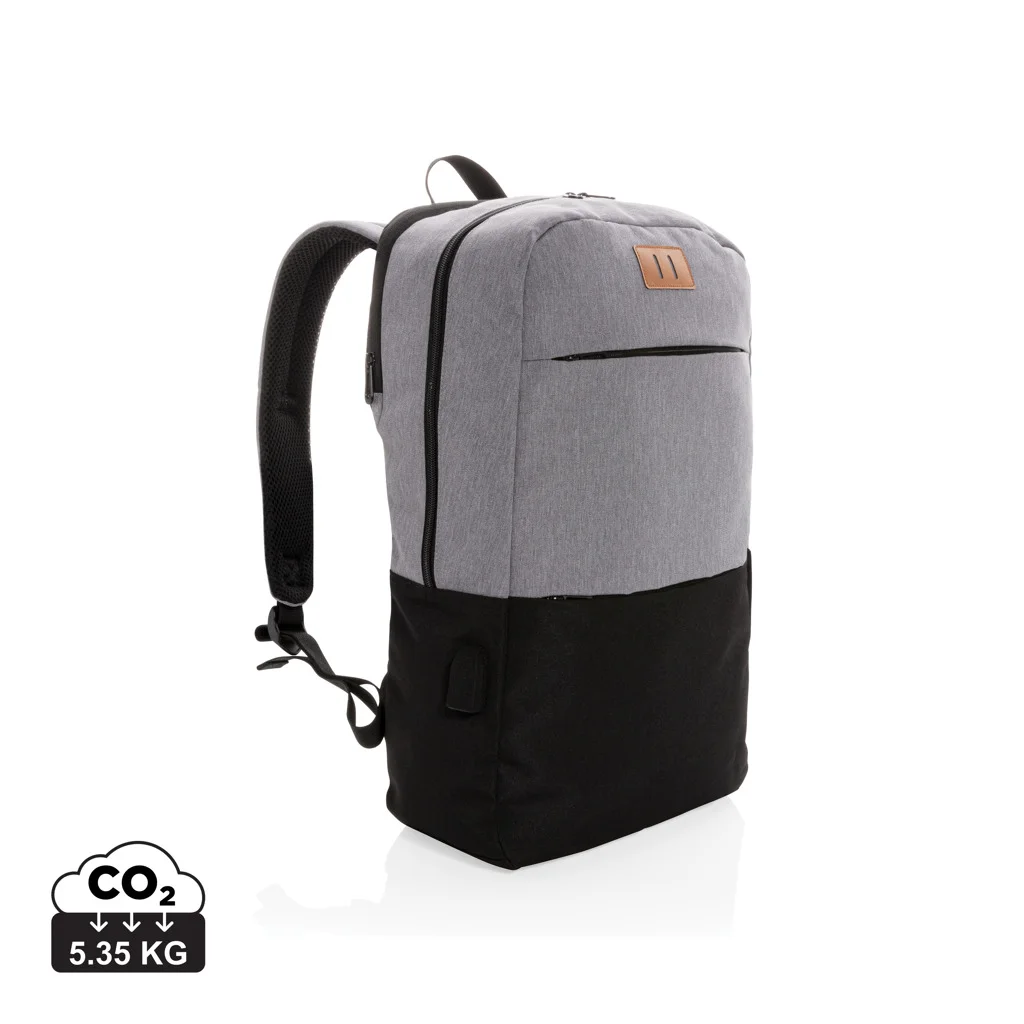 XD Collection Modern 15.6" USB & RFID laptop backpack PVC free