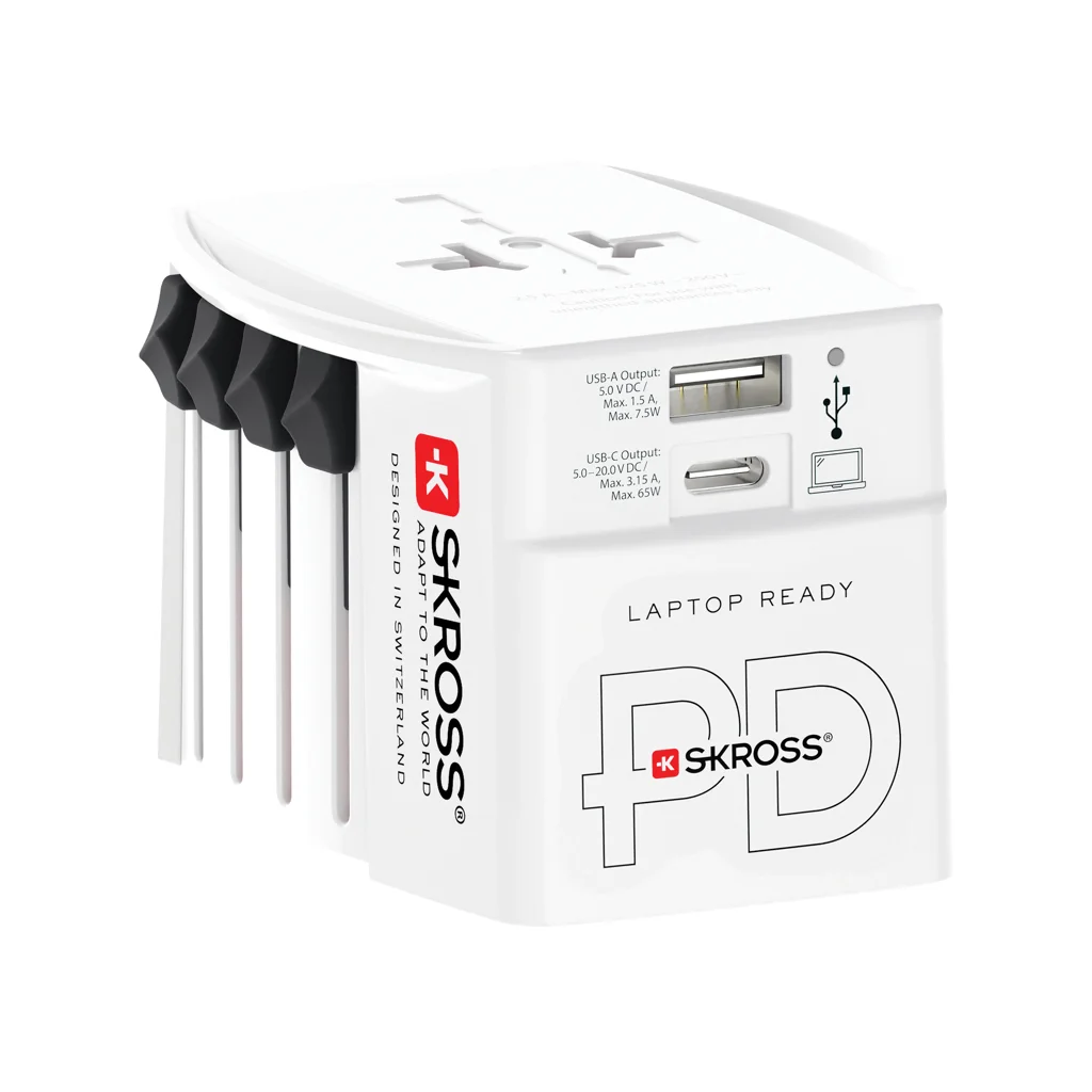 SKROSS World Travel Adapter MUV 65W PD koos USB-C kaabliga